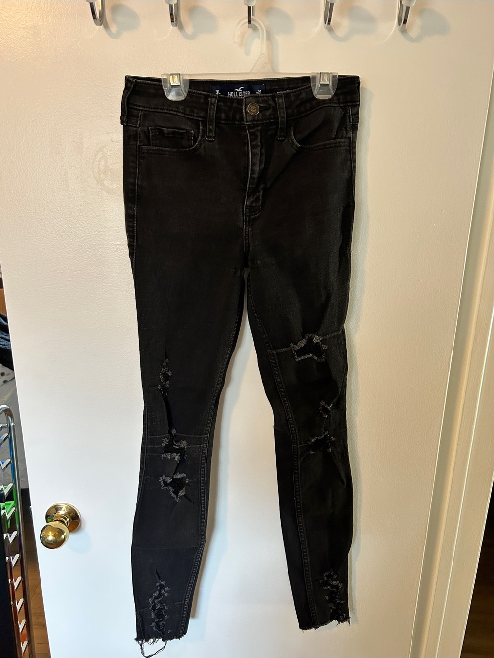 Hollister Black Ripped High-Rise Super Skinny Jeans